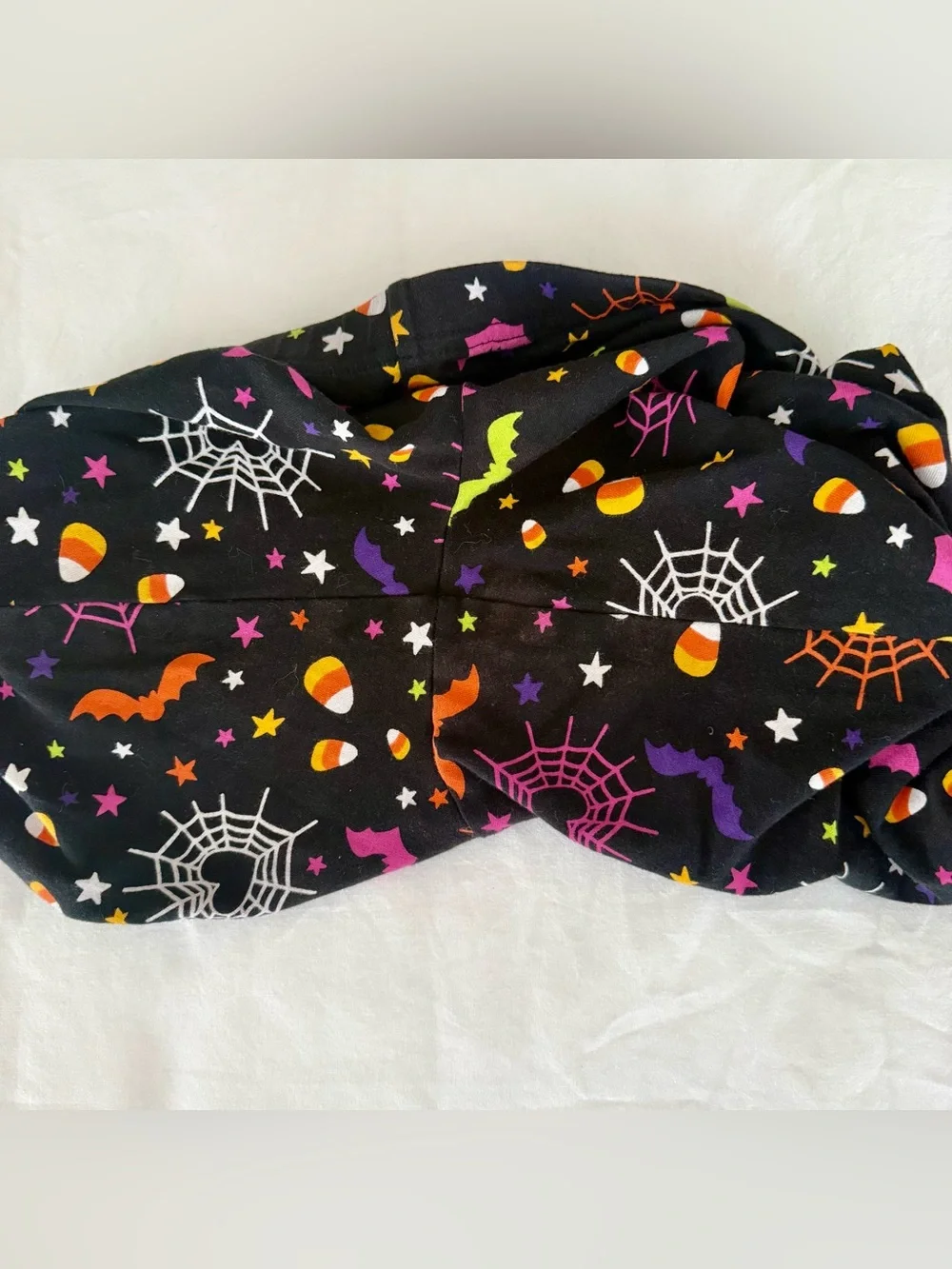 Way to Celebrate Girls Halloween Cropped Leggings Spooky Bats Spiderwebs XXL